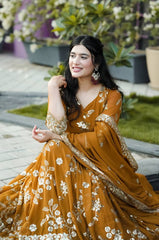 Elegant Embroidered Georgette Kurta Set with Dupatta